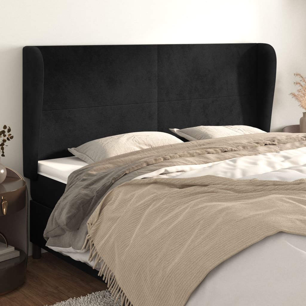 vidaXL Hoofdbord met randen 83x23x78/88 cm fluweel lichtgrijs