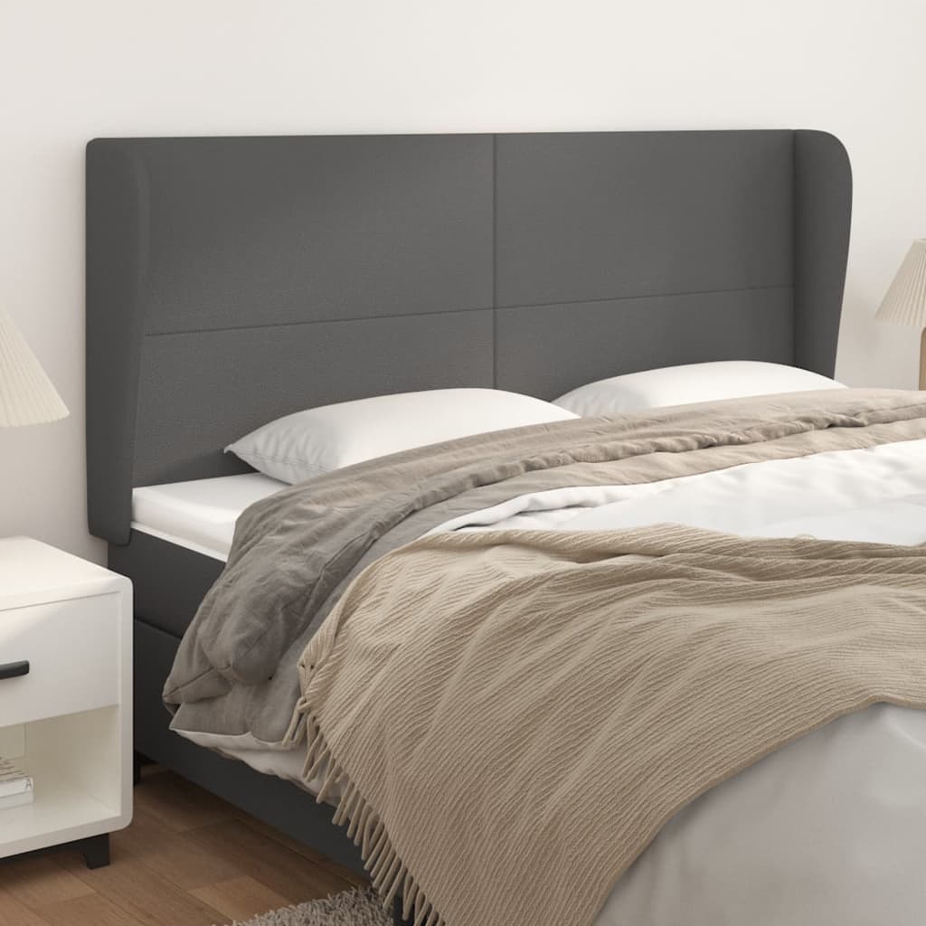 vidaXL Headboard with Edges 83x23x78/88 cm Faux Leather Black