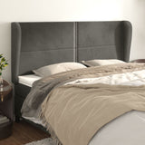 vidaXL Hoofdbord met randen 83x23x78/88 cm fluweel lichtgrijs