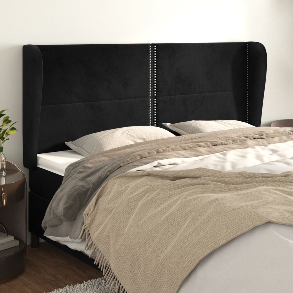 vidaXL Hoofdbord met randen 83x23x78/88 cm fluweel lichtgrijs