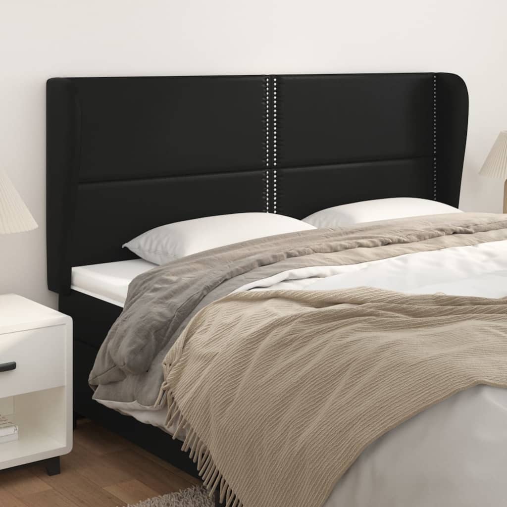 vidaXL Hoofdbord met randen 83x23x78/88 cm kunstleer zwart