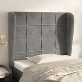 vidaXL Hoofdbord met randen 83x23x78/88 cm fluweel lichtgrijs