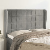 vidaXL Hoofdbord met randen 83x23x78/88 cm fluweel lichtgrijs