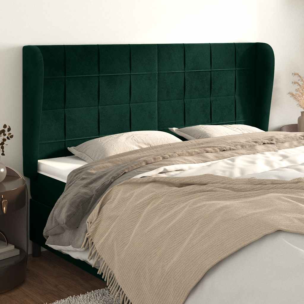 vidaXL Hoofdbord met randen 83x23x78/88 cm fluweel lichtgrijs