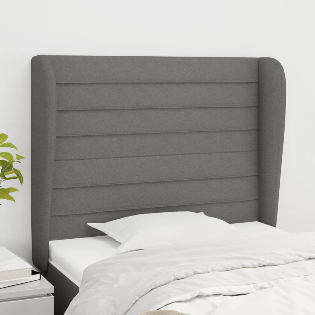 vidaXL Hoofdbord met randen 83x23x78/88 cm stof lichtgrijs