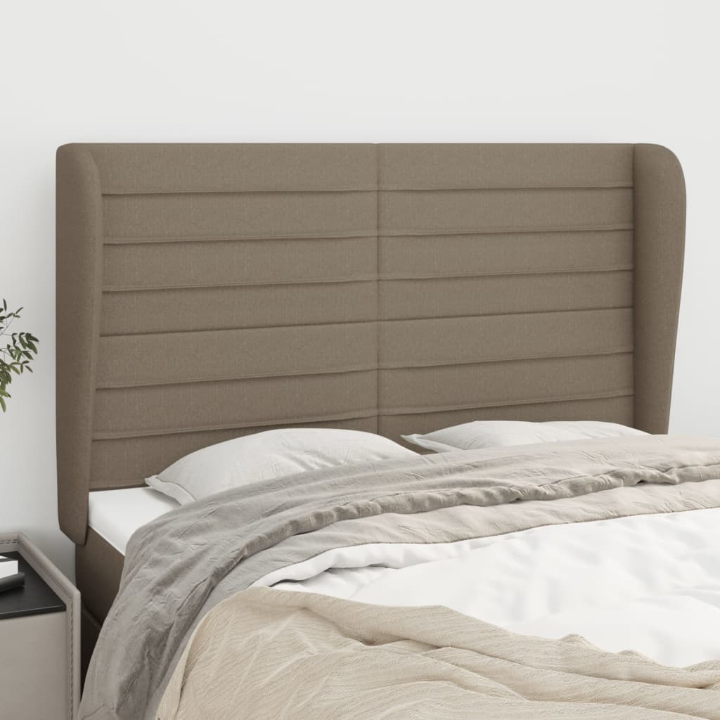 vidaXL Hoofdbord met randen 83x23x78/88 cm stof lichtgrijs