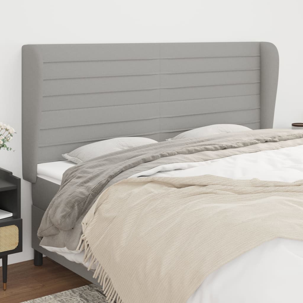 vidaXL Hoofdbord met randen 83x23x78/88 cm stof lichtgrijs