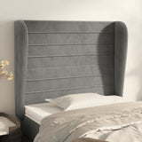 vidaXL Hoofdbord met randen 83x23x78/88 cm fluweel lichtgrijs