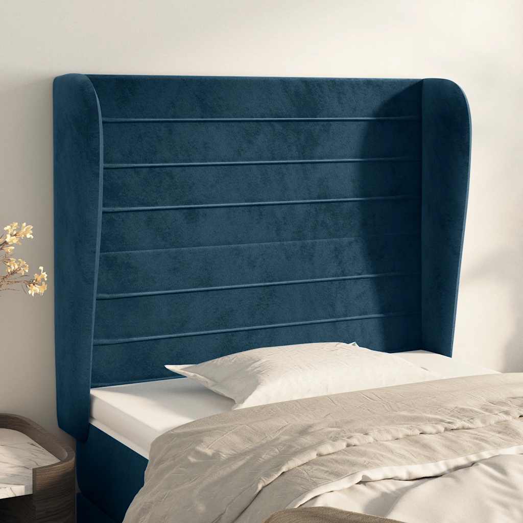 vidaXL Hoofdbord met randen 83x23x78/88 cm fluweel lichtgrijs