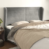 vidaXL Hoofdbord met randen 83x23x78/88 cm fluweel lichtgrijs
