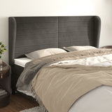 vidaXL Hoofdbord met randen 83x23x78/88 cm fluweel lichtgrijs