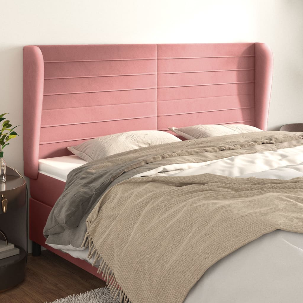 vidaXL Hoofdbord met randen 83x23x78/88 cm fluweel lichtgrijs