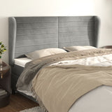 vidaXL Hoofdbord met randen 83x23x78/88 cm fluweel lichtgrijs