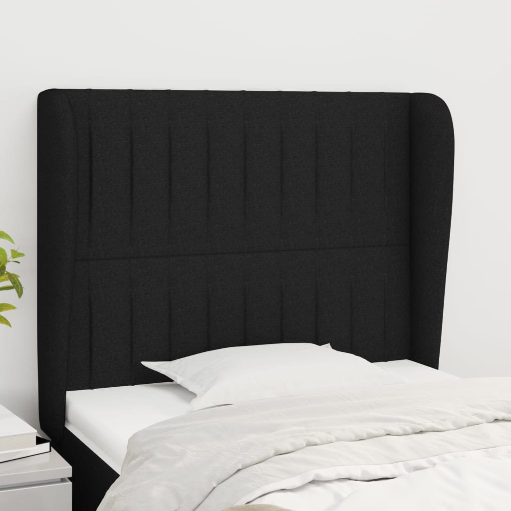 vidaXL Hoofdbord met randen 83x23x78/88 cm stof lichtgrijs