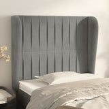vidaXL Hoofdbord met randen 83x23x78/88 cm fluweel lichtgrijs