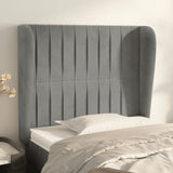 vidaXL Hoofdbord met randen 83x23x78/88 cm fluweel lichtgrijs