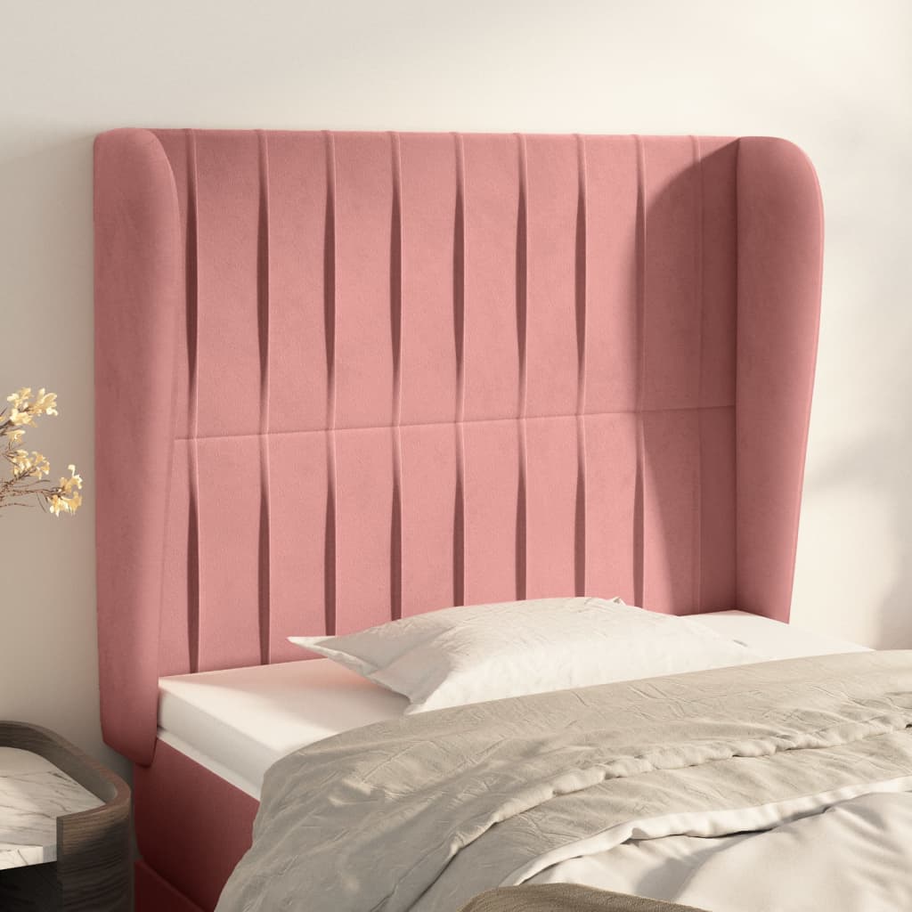 vidaXL Hoofdbord met randen 83x23x78/88 cm fluweel lichtgrijs