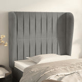 vidaXL Hoofdbord met randen 83x23x78/88 cm fluweel lichtgrijs