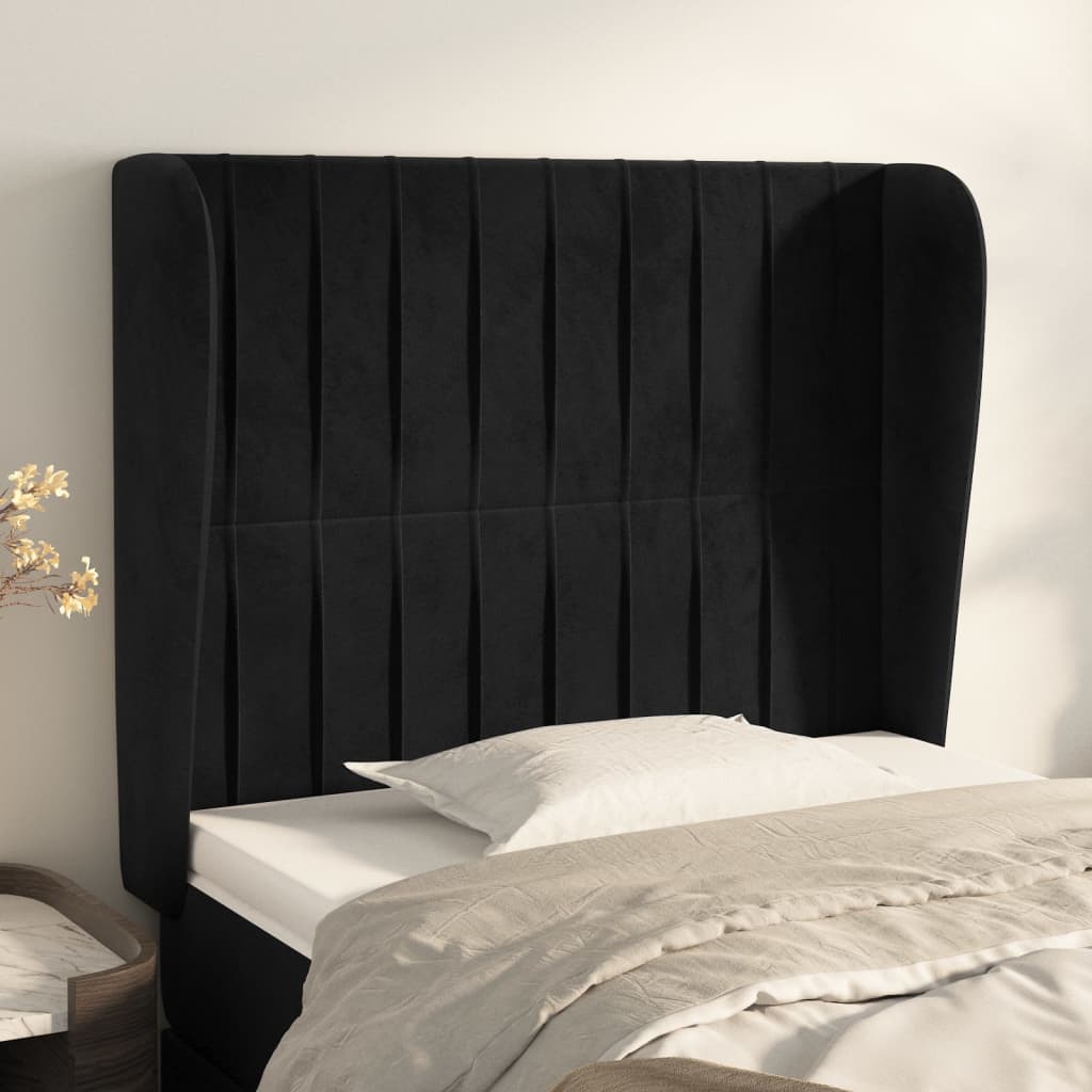 vidaXL Hoofdbord met randen 83x23x78/88 cm fluweel lichtgrijs
