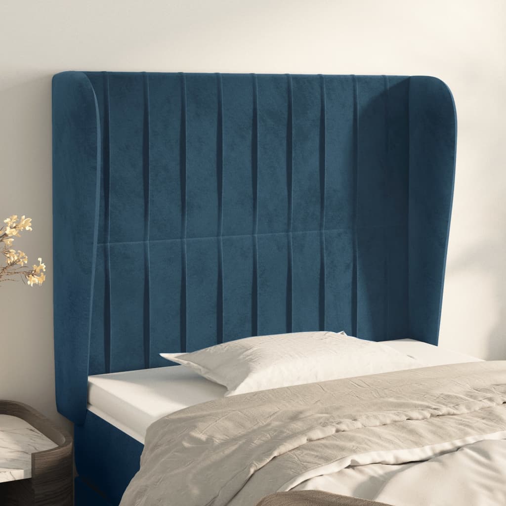 vidaXL Hoofdbord met randen 83x23x78/88 cm fluweel lichtgrijs