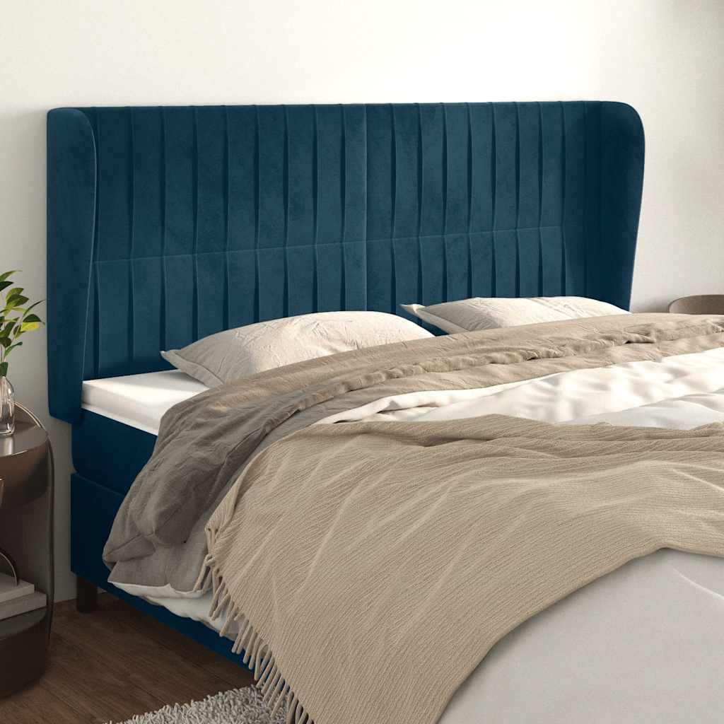 vidaXL Hoofdbord met randen 83x23x78/88 cm fluweel lichtgrijs