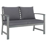 vidaXL Tuinbank met donkergrijs kussen 120 cm massief acaciahout