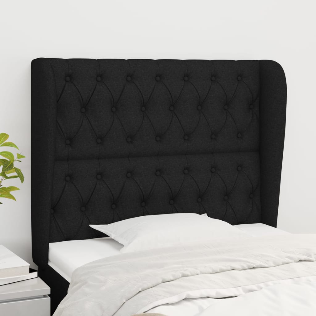 vidaXL Hoofdbord met randen 83x23x78/88 cm stof lichtgrijs