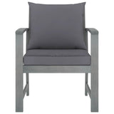 vidaXL Garden Chairs 2 pcs with Dark Grey Cushions Solid Acacia Wood