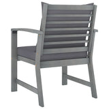 vidaXL Garden Chairs 2 pcs with Dark Grey Cushions Solid Acacia Wood