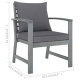 vidaXL Garden Chairs 2 pcs with Dark Grey Cushions Solid Acacia Wood