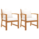vidaXL Garden Chairs 2 pcs with Dark Grey Cushions Solid Acacia Wood