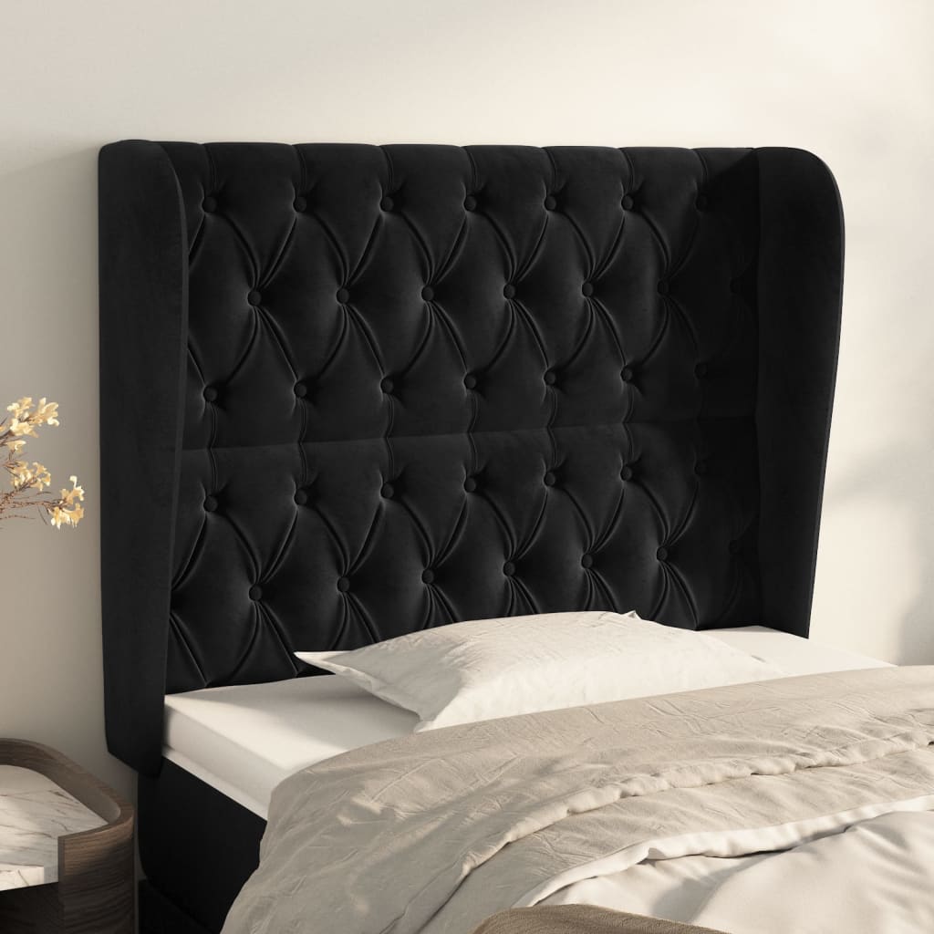 vidaXL Hoofdbord met randen 83x23x78/88 cm fluweel lichtgrijs