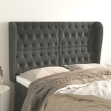 vidaXL Hoofdbord met randen 83x23x78/88 cm fluweel lichtgrijs