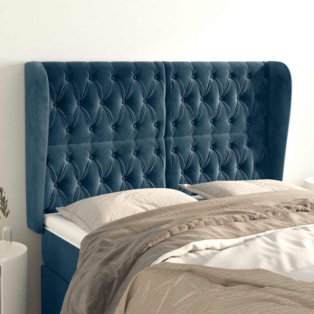 vidaXL Hoofdbord met randen 83x23x78/88 cm fluweel lichtgrijs