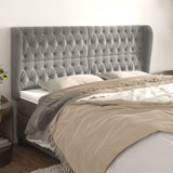 vidaXL Hoofdbord met randen 83x23x78/88 cm fluweel lichtgrijs