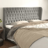 vidaXL Hoofdbord met randen 83x23x78/88 cm fluweel lichtgrijs