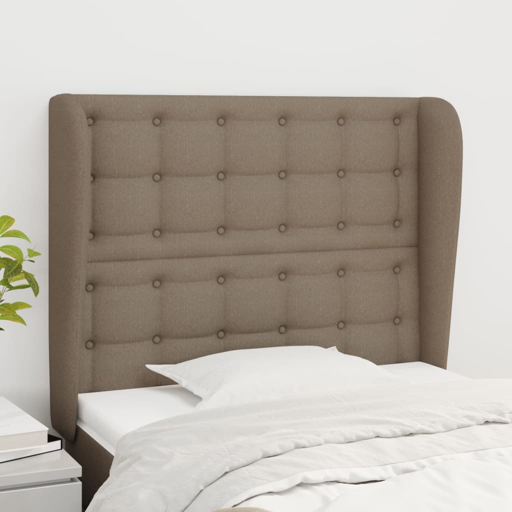 vidaXL Hoofdbord met randen 83x23x78/88 cm stof lichtgrijs