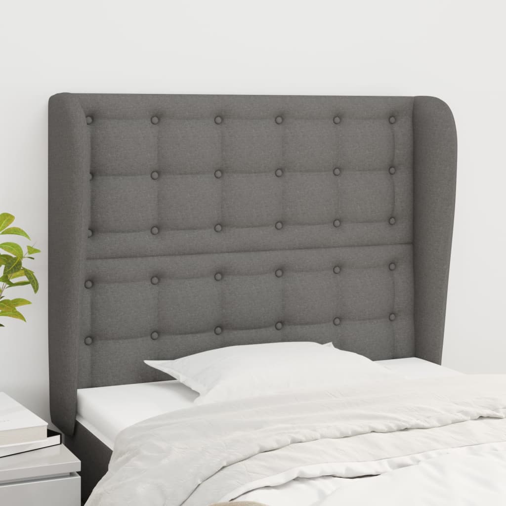 vidaXL Hoofdbord met randen 83x23x78/88 cm stof lichtgrijs