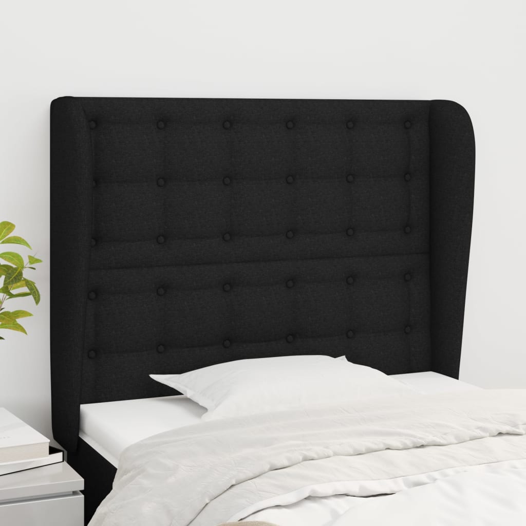 vidaXL Hoofdbord met randen 83x23x78/88 cm stof lichtgrijs