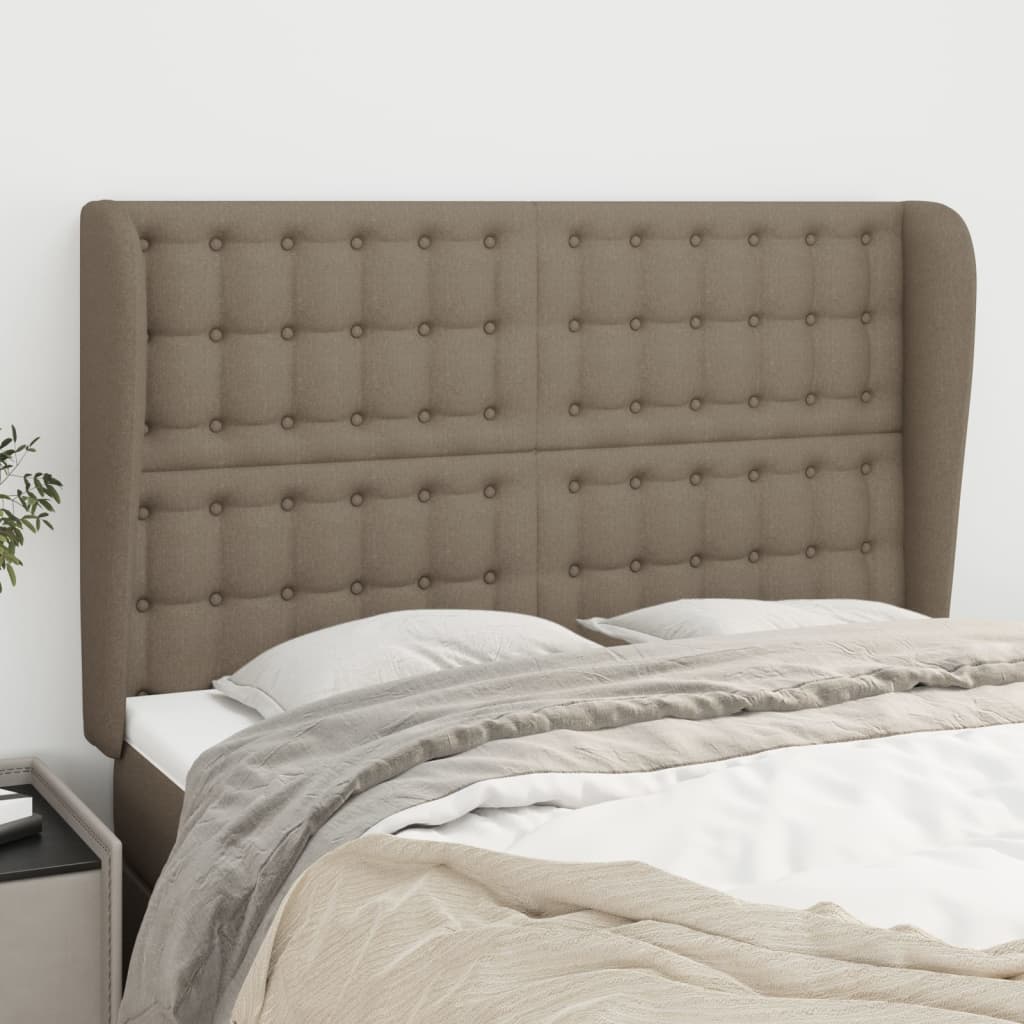 vidaXL Hoofdbord met randen 83x23x78/88 cm stof lichtgrijs