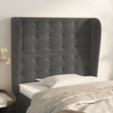 vidaXL Hoofdbord met randen 83x23x78/88 cm fluweel lichtgrijs