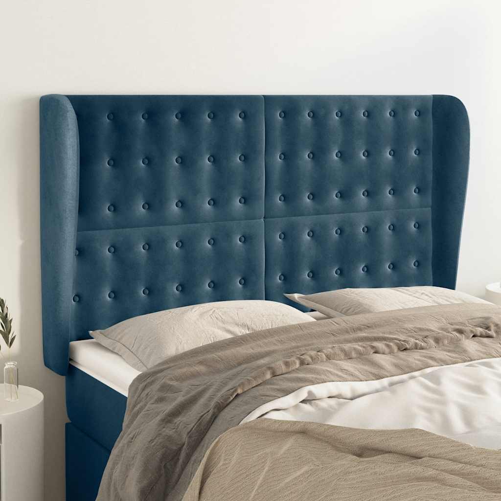 vidaXL Hoofdbord met randen 83x23x78/88 cm fluweel lichtgrijs