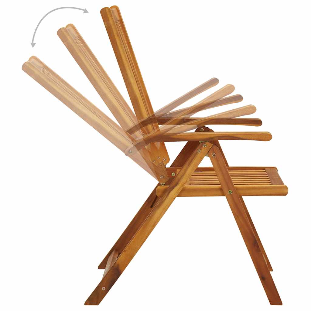 vidaXL Tuinstoelen 2 st verstelbaar massief acaciahout