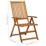 vidaXL Tuinstoelen 2 st verstelbaar massief acaciahout