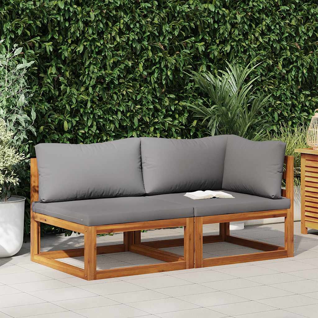vidaXL Corner Sofas 2 pcs with cushions sectional dark grey