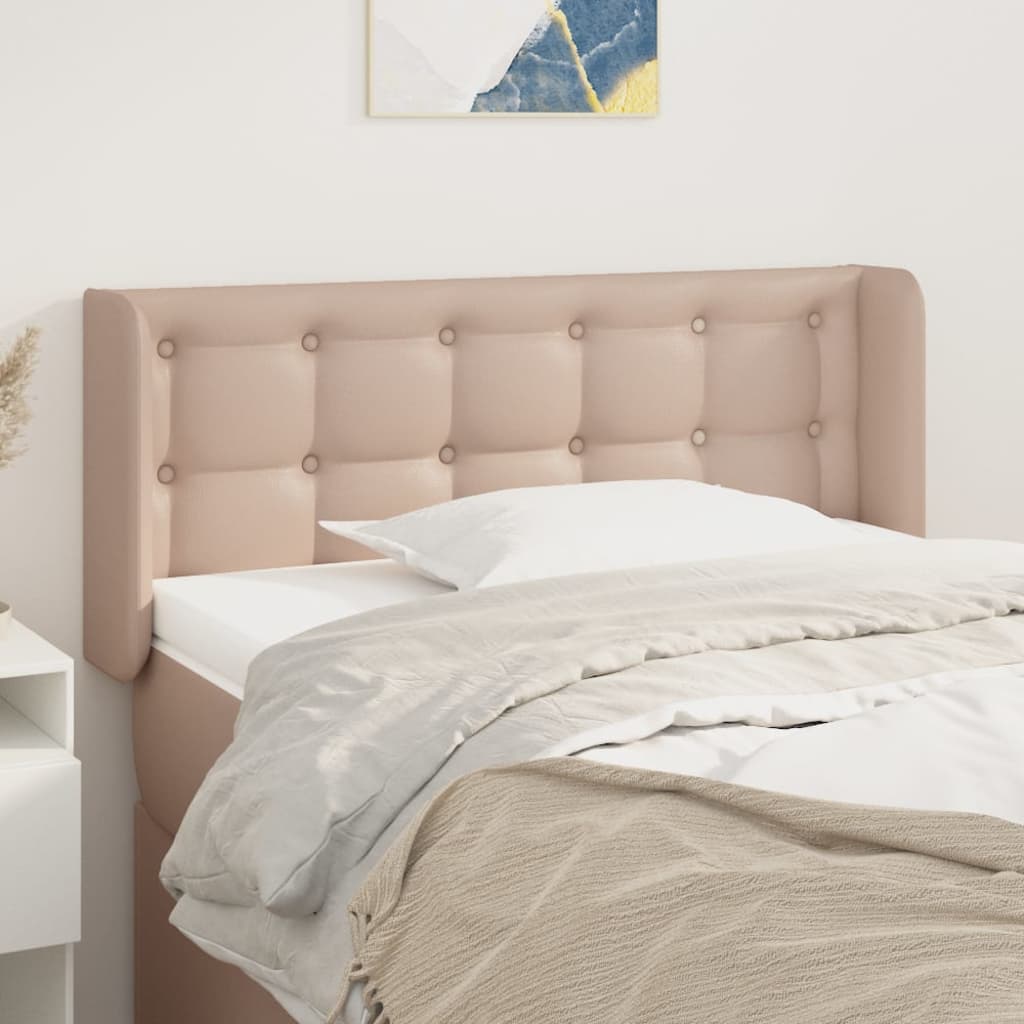 vidaXL Hoofdbord met randen 83x16x78/88 cm kunstleer zwart