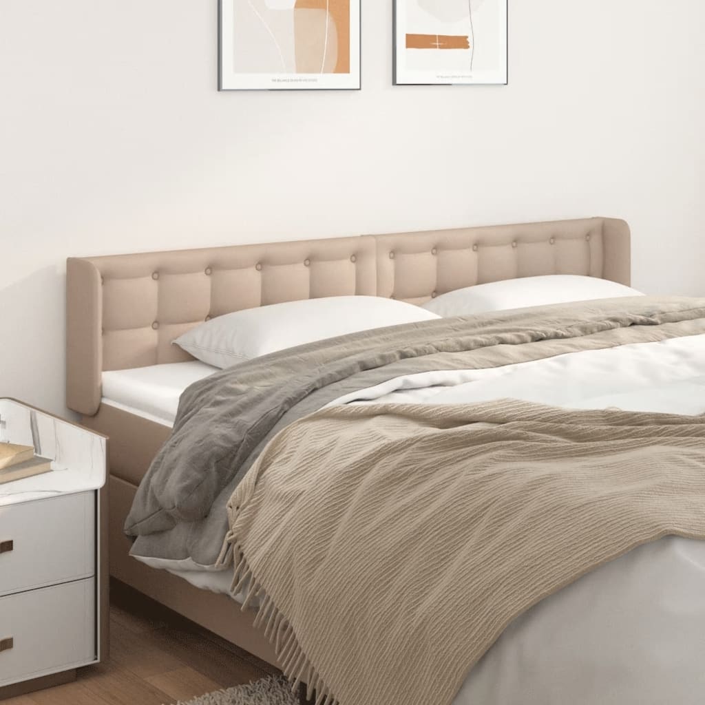 vidaXL Hoofdbord met randen 83x16x78/88 cm kunstleer zwart