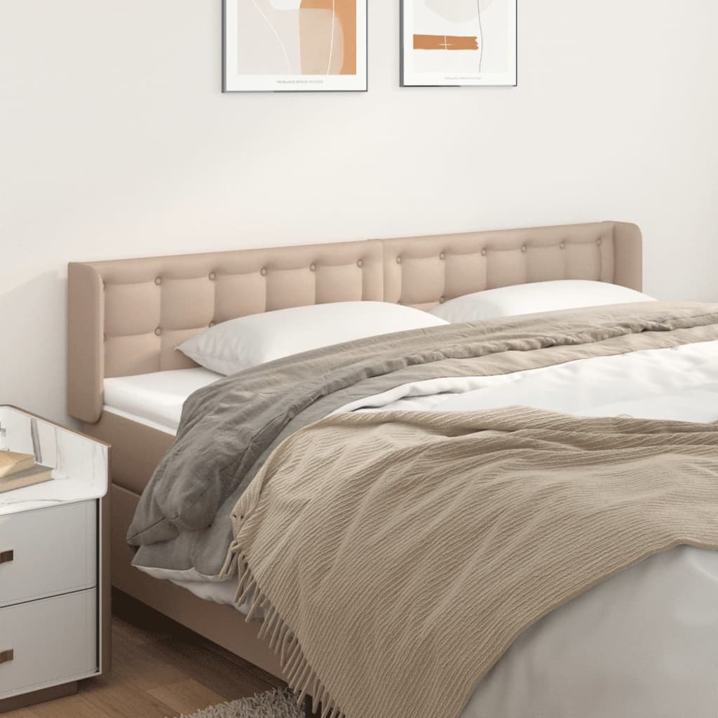 vidaXL Hoofdbord met randen 83x16x78/88 cm kunstleer zwart