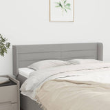 vidaXL Hoofdbord met randen 83x16x78/88 cm stof lichtgrijs