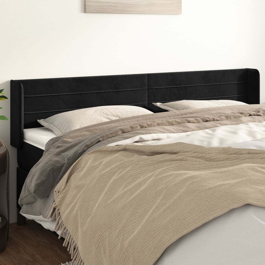 vidaXL Hoofdbord met randen 83x16x78/88 cm fluweel lichtgrijs